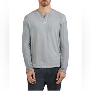 ATM Anthony Thomas Melillo Gray Enzyme Wash Henley Shirt Men's XXL Long Sleeve